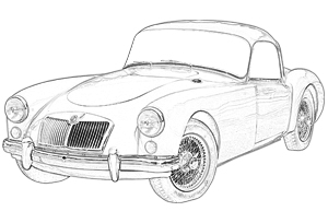 MGA Coupe 1955-1962 Carpet Sets | Prestige Autotrim Products Ltd